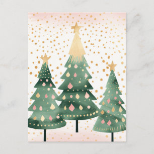 Weihnachtsbäume mit bunten Kugeln Postcard