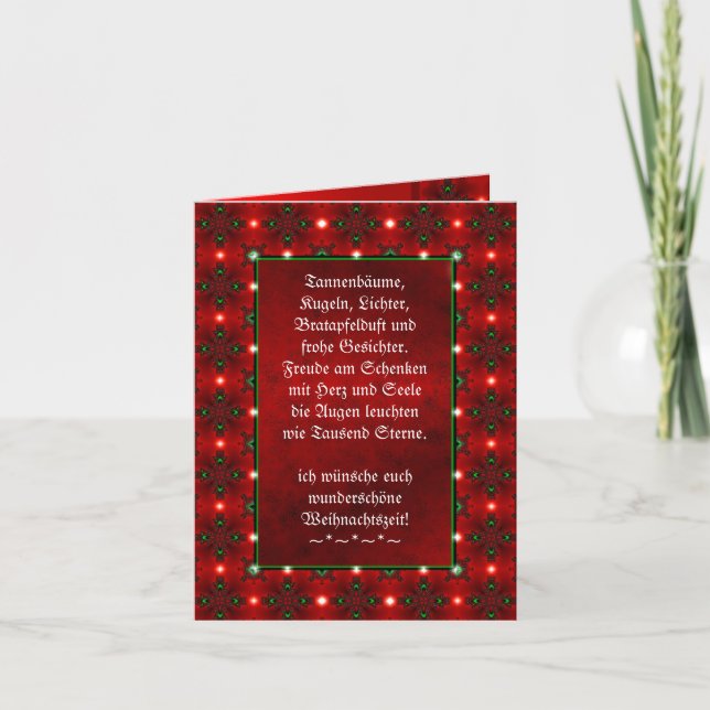 Weihnachtsgedicht Deutsch , Add Your Text Card (Front)