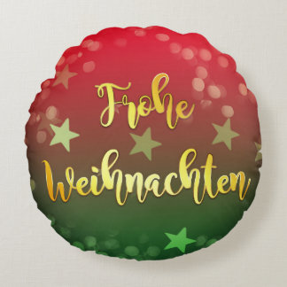 Weihnachtsgeschenk Kissen Frohe Weihnachten Round Cushion