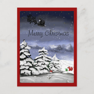 Weihnachtsgruss, Geschenk für den Fuchs Holiday Postcard