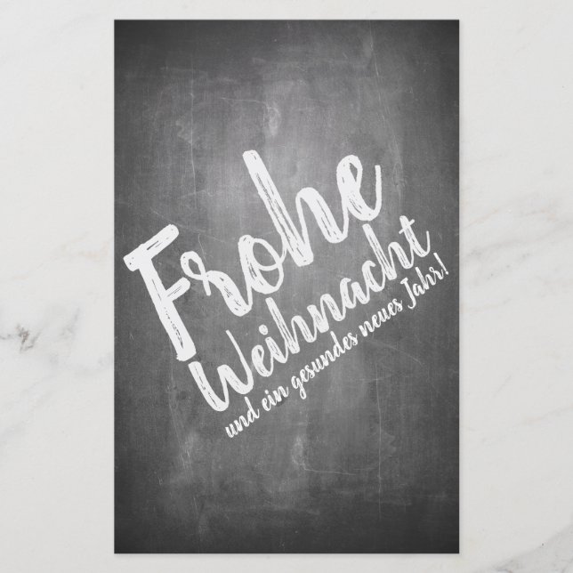 Weihnachtsgrüße auf der Kreidetafel (Front)