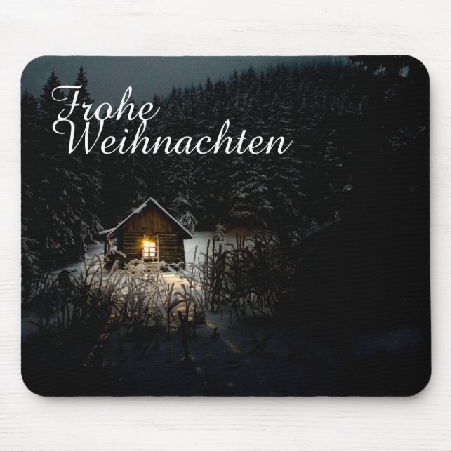 Weihnachtsgrüße mit Hexenhaus Mouse Pad (Front)