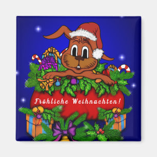 Weihnachtskaninchen , Fröhliche Weihnachten! Magnet