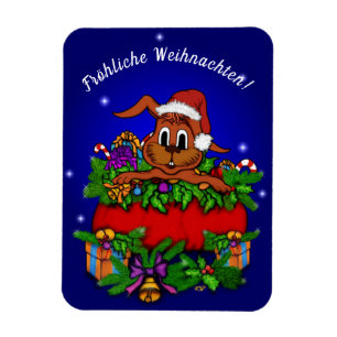 Weihnachtskaninchen , Fröhliche Weihnachten! Magnet