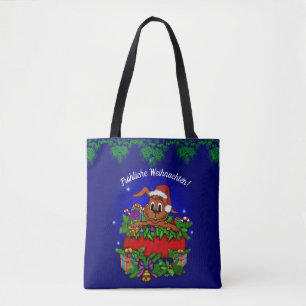 Weihnachtskaninchen , Fröhliche Weihnachten! Tote Bag