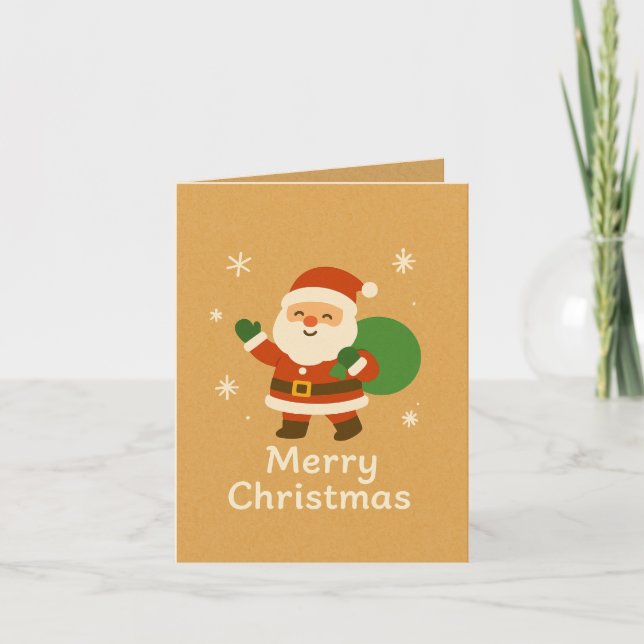 Weihnachtskarte mit Santa Claus Merry Christmas Card (Front)