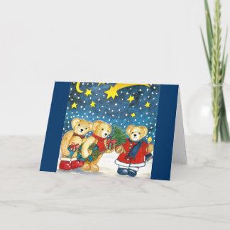Weihnachtskarte "Teddybären mit Geschenken" Holiday Card