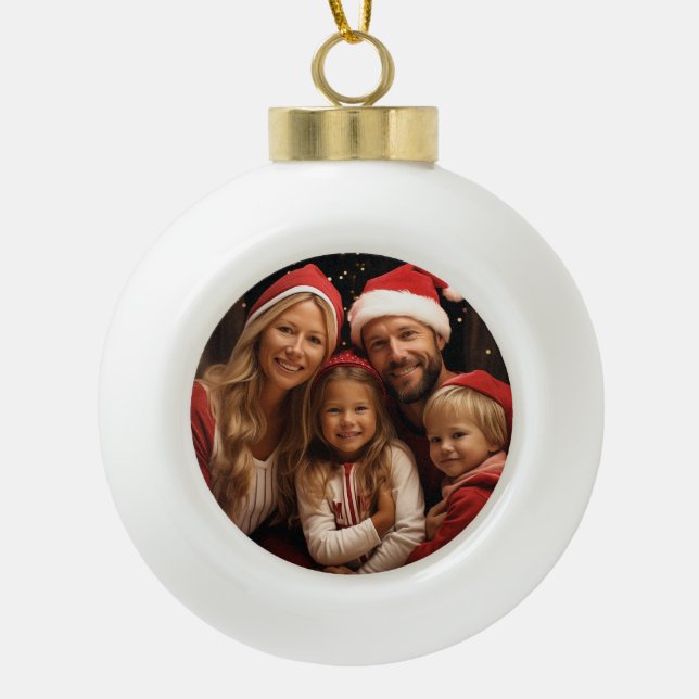 Weihnachtskugel mit Foto Ceramic Ball Christmas Ornament (Front)