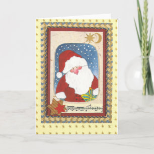 "Weihnachtsmann Aquarell-Collage-Karte" Card