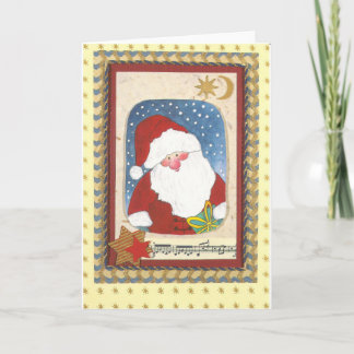 "Weihnachtsmann Aquarell-Collage-Karte" Card