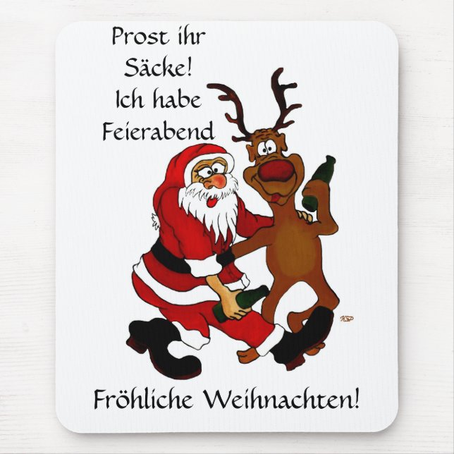 Weihnachtsmann mit Elch Mouse Pad (Front)