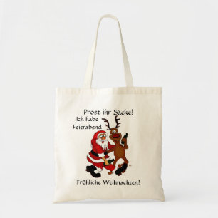 Weihnachtsmann mit Elch Tote Bag