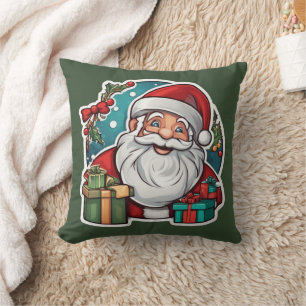 Weihnachtsmann mit Geschenken -  Cushion