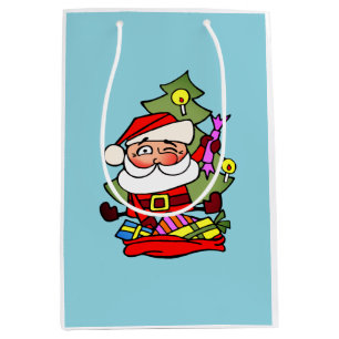 Weihnachtsmann mit Geschenken Medium Gift Bag