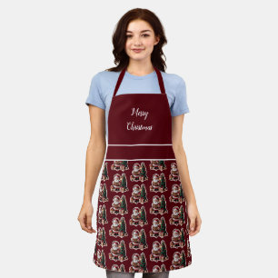Weihnachtsmann mit Tannenbaum in 3D - Apron