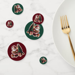 Weihnachtsmann mit Tannenbaum in 3D - Confetti