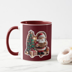 Weihnachtsmann mit Tannenbaum in 3D - Mug