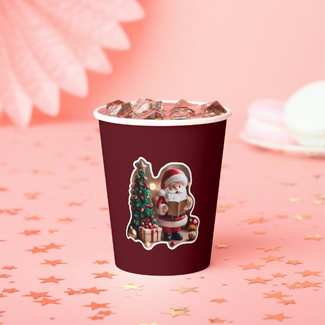 Weihnachtsmann mit Tannenbaum in 3D -  Paper Cups (Insitu)