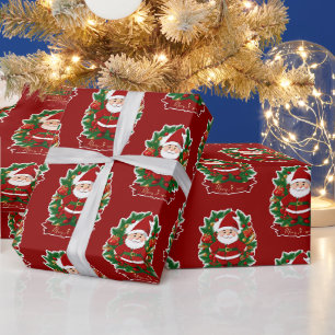 Weihnachtsmann mit Tannenzweigen - Wrapping Paper