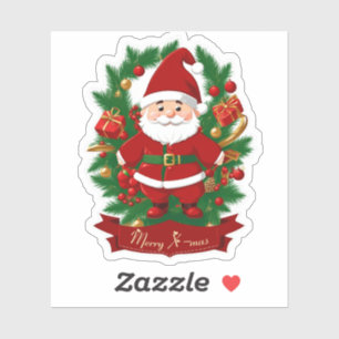 Weihnachtsmann, Tannenzeige, Geschenke - 
