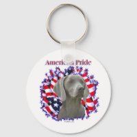 Weimaraner American Pride Keychain
