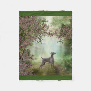 Weimaraner Blossom Orchard "30x40" Fleece Blanket