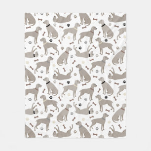 Weimaraner Bones and Paws Fleece Blanket