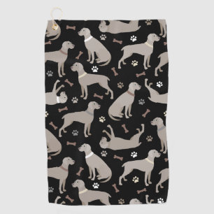 Weimaraner Bones and Paws Golf Towel