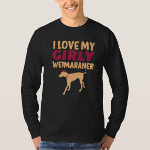 Weimaraner Canine Girl Dog Girly Gender Reveal Cu T-Shirt