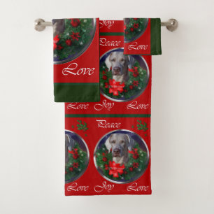 Weimaraner Christmas Bath Towel Set
