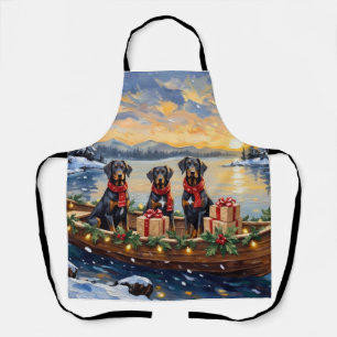 Weimaraner Christmas Boat Holiday Apron