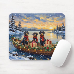 Weimaraner Christmas Boat Holiday Mouse Pad