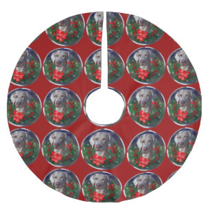 Weimaraner Christmas Brushed Polyester Tree Skirt