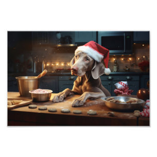 Weimaraner Christmas Cookies Festive Holiday Photo Print