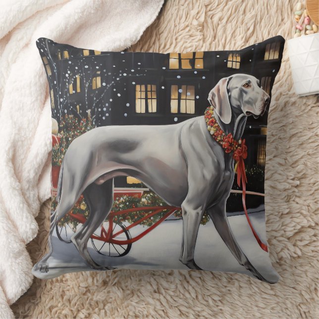 Weimaraner Christmas Festive Season Cushion (Blanket)