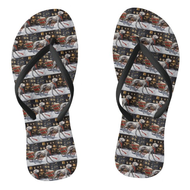 Weimaraner Christmas Festive Season Thongs (Footbed)