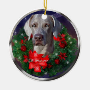 Weimaraner Christmas Gifts Ceramic Ornament