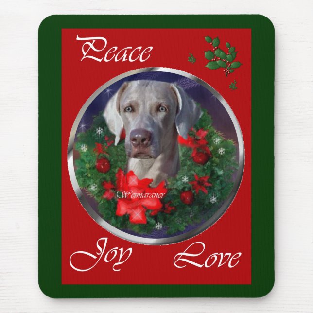 Weimaraner Christmas Gifts Mouse Pad (Front)