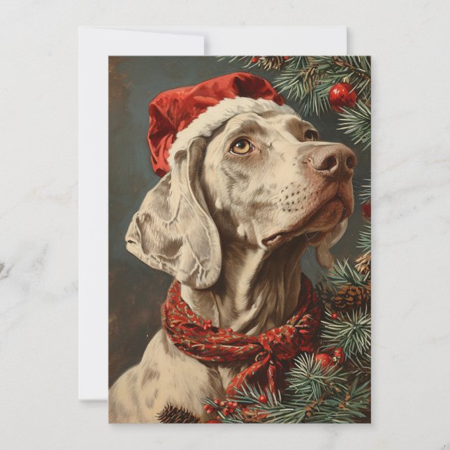 Weimaraner Christmas Holiday Card (Front)