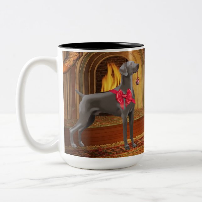 Weimaraner Christmas Mug (Left)