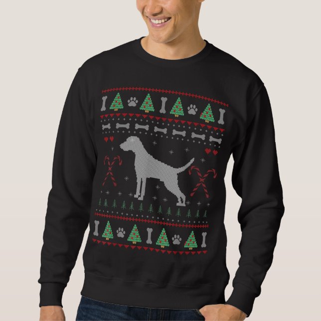 Weimaraner Christmas Ugly Sweater Funny Dog Lover  (Front)