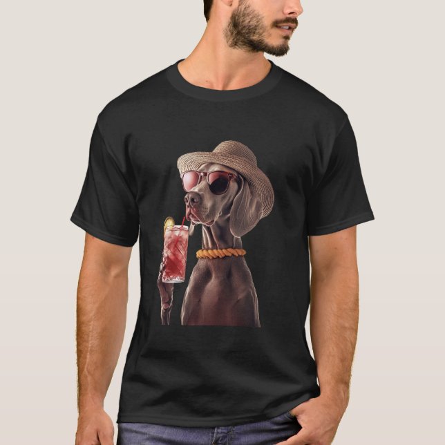 Weimaraner Cocktail T-Shirt (Front)