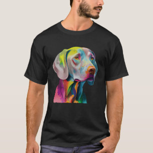 Weimaraner Colorful Pop Splash Tie Dye Rainbow T-Shirt
