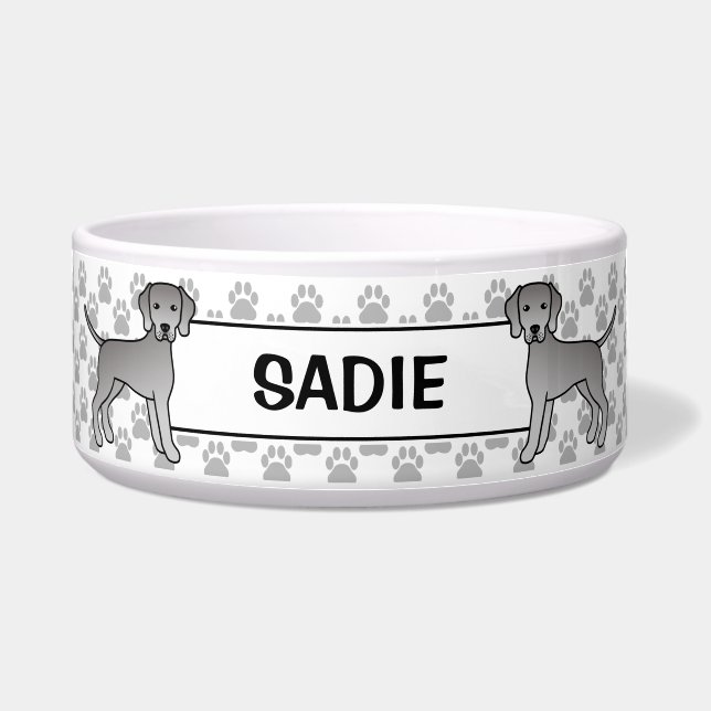 Weimaraner Cute Cartoon Dog With Pet's Name (Front)