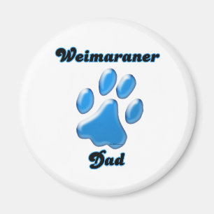 Weimaraner Dad blue Pawprint  - Magnet