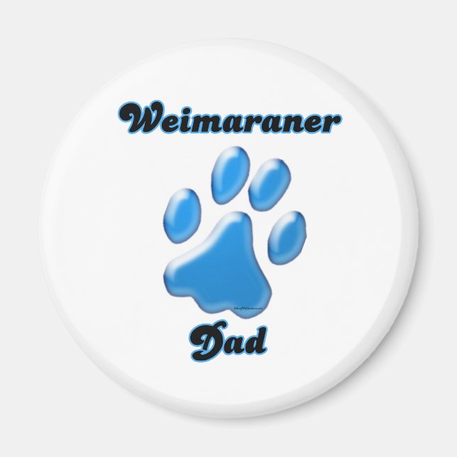 Weimaraner Dad blue Pawprint  - Magnet (Front)