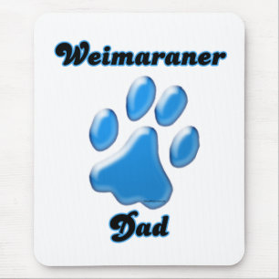 Weimaraner Dad blue Pawprint Mouse Pad