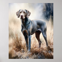 Weimaraner Dog Art Print Poster