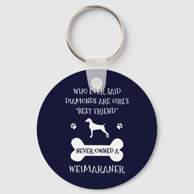 Weimaraner dog best friend key ring (Front)