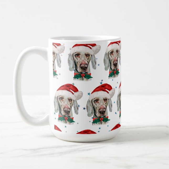 Weimaraner Dog Breed Christmas Stars Coffee Mug (Left)